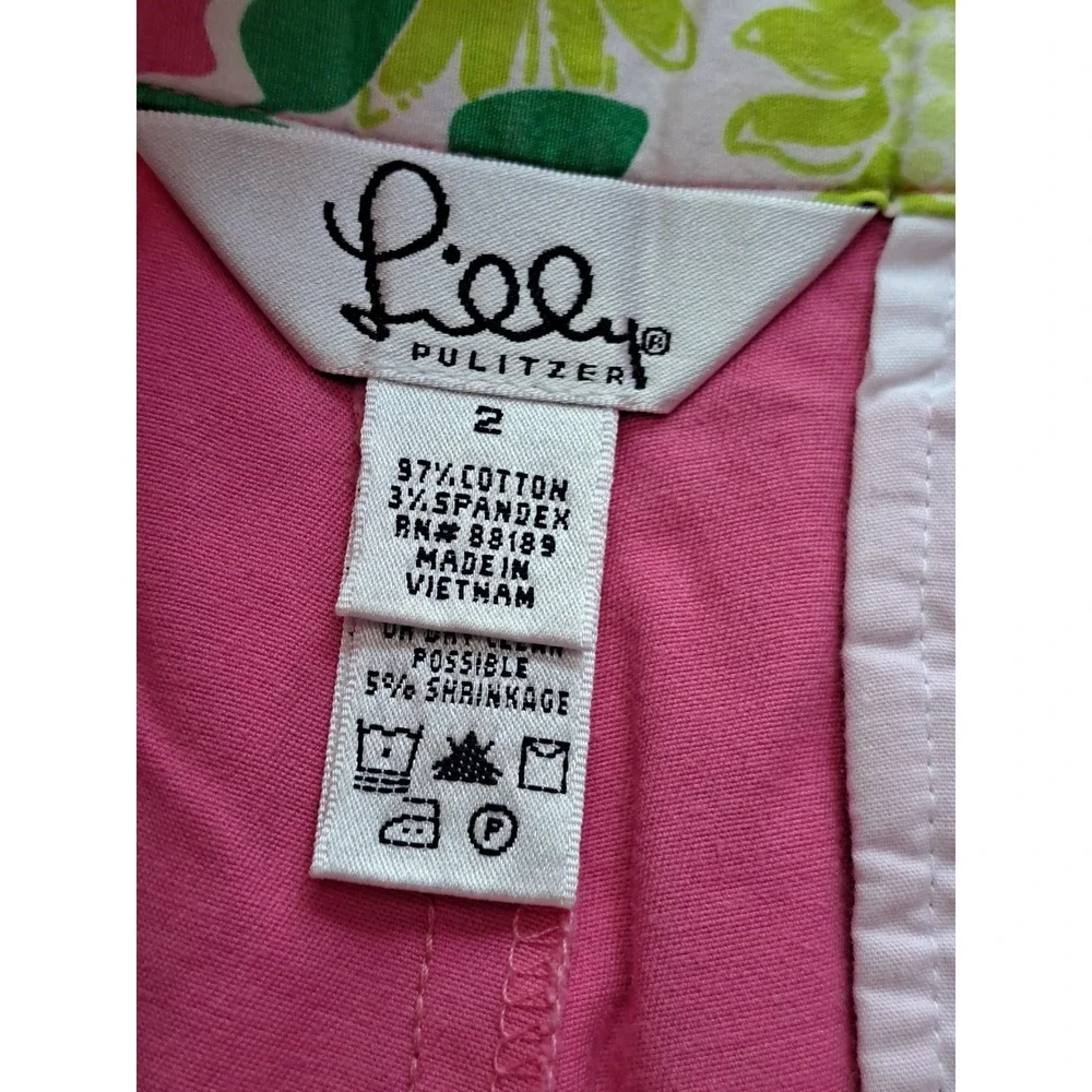 Lilly Pulitzer Callahan Shorts Pink Stretch Cotton Chino Preppy womens size 2
